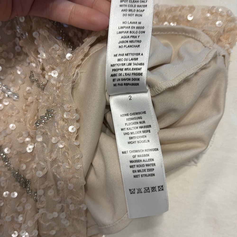 Adrianna Papell-Adrian Maddox Collection Sequin Tan Gown - Picture 13 of 13